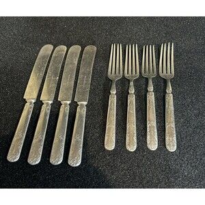 Lot Of 8pcs Panama Silver Flatware 4 Knives and 4 Forks 1-4